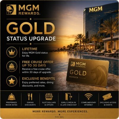 Lifetime MGM Gold Status | Free Cruises up to 30 Days